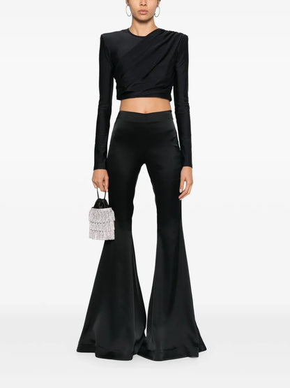 High-Waist Flared Trousers