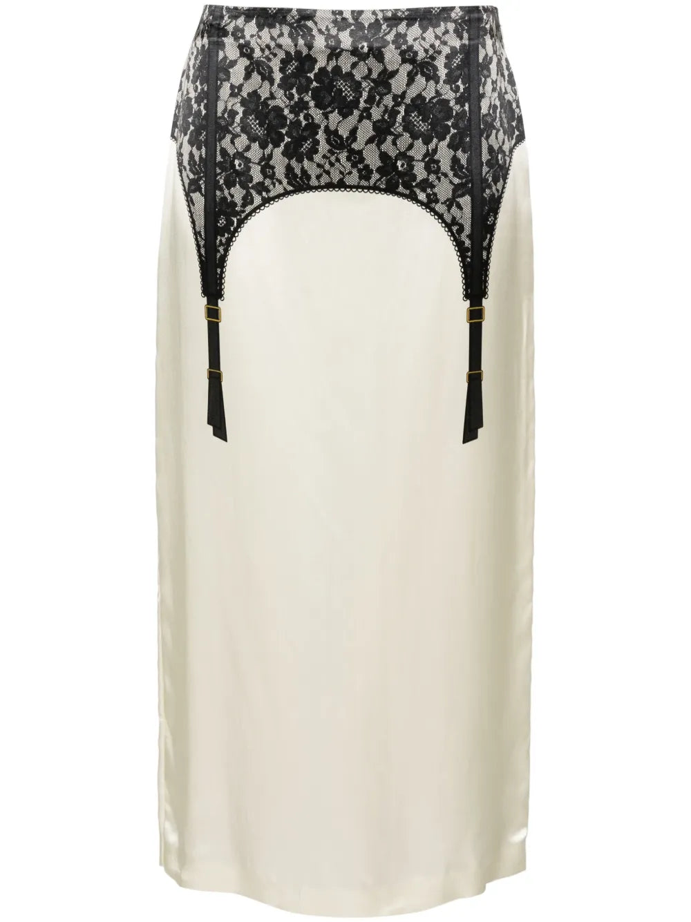 Lingerie-Print Midi Skirt