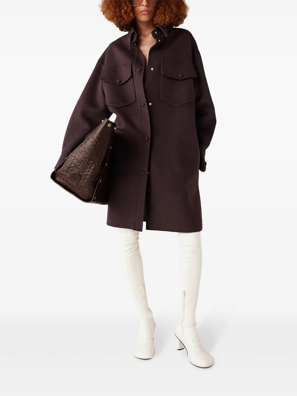 Press-Stud Fastening Overshirt