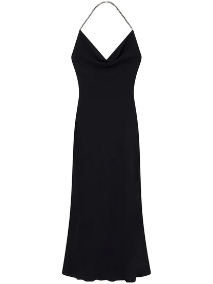 Crystal-Embellished Halterneck Dress