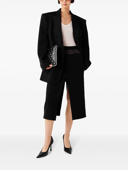 Front-Slit Midi Skirt