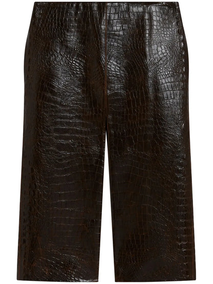 Crocodile Embossed Midi Skirt