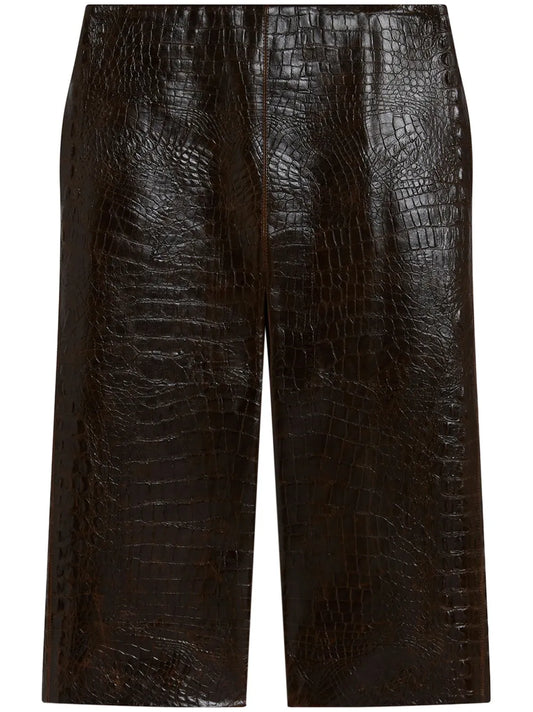Crocodile Embossed Midi Skirt