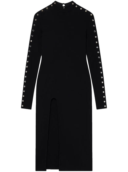 Long-Sleeve Leg-Slit Dress