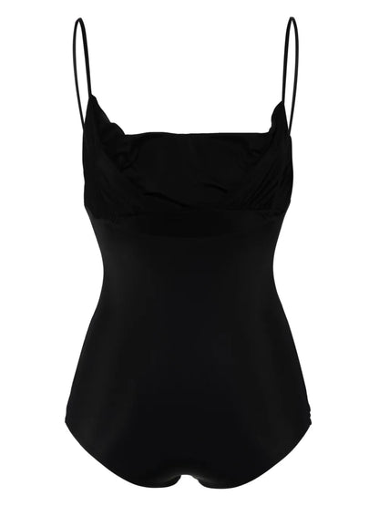 Draped Scoop-Neck Swimsuit
