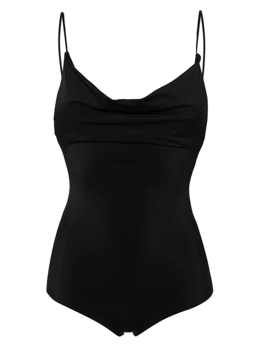 Draped Scoop-Neck Swimsuit