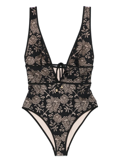 Tallow Lace Plunge Swimsuit