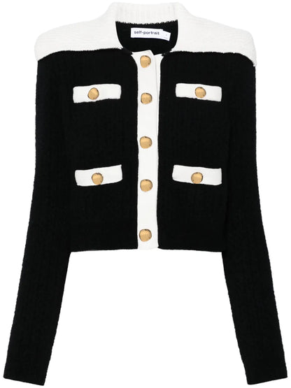 Contrast-Trim Cardigan