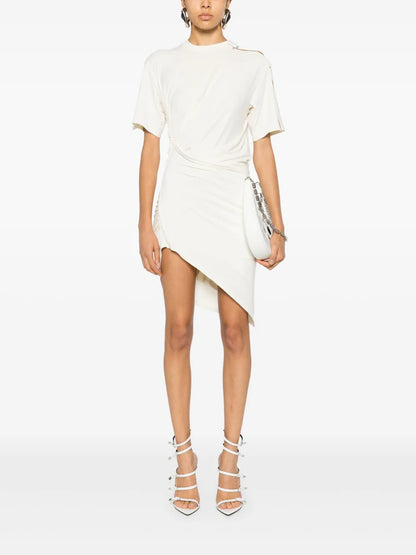 Pierced Draped T-Shirt Dress