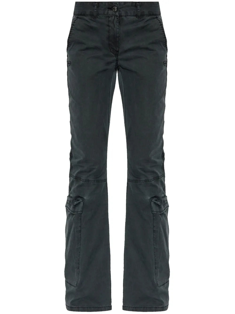 Low-Rise Cotton Flared Trousers