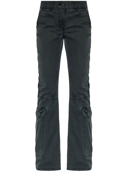 Low-Rise Cotton Flared Trousers
