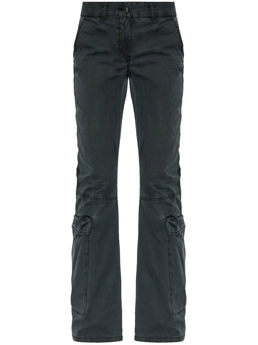 Low-Rise Cotton Flared Trousers