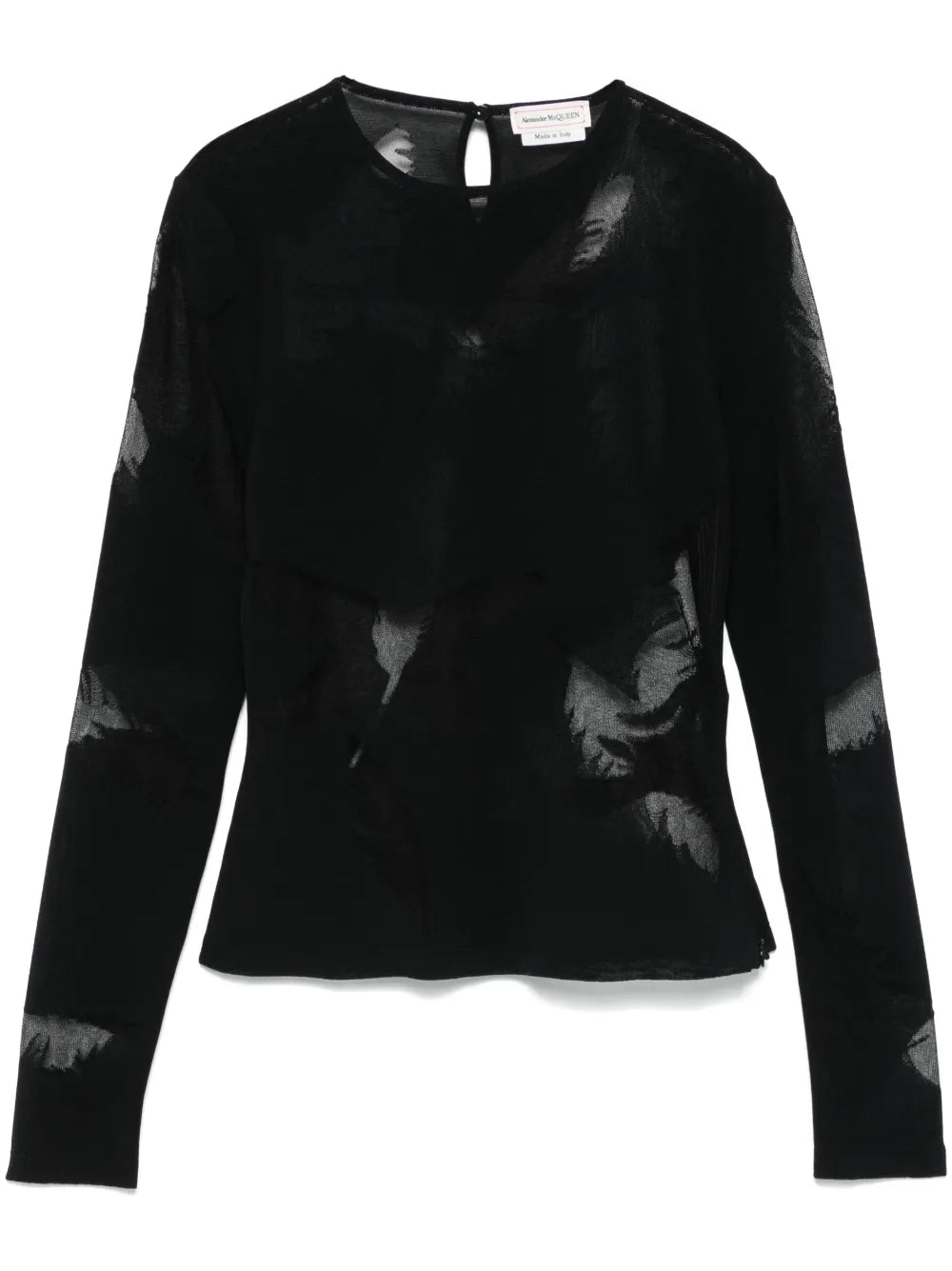 Feather-Intarsia Blouse