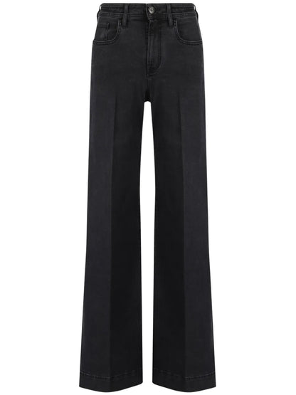 Pleat-Detailed Cotton Jeans