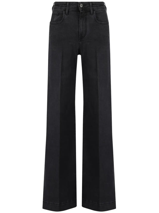 Pleat-Detailed Cotton Jeans