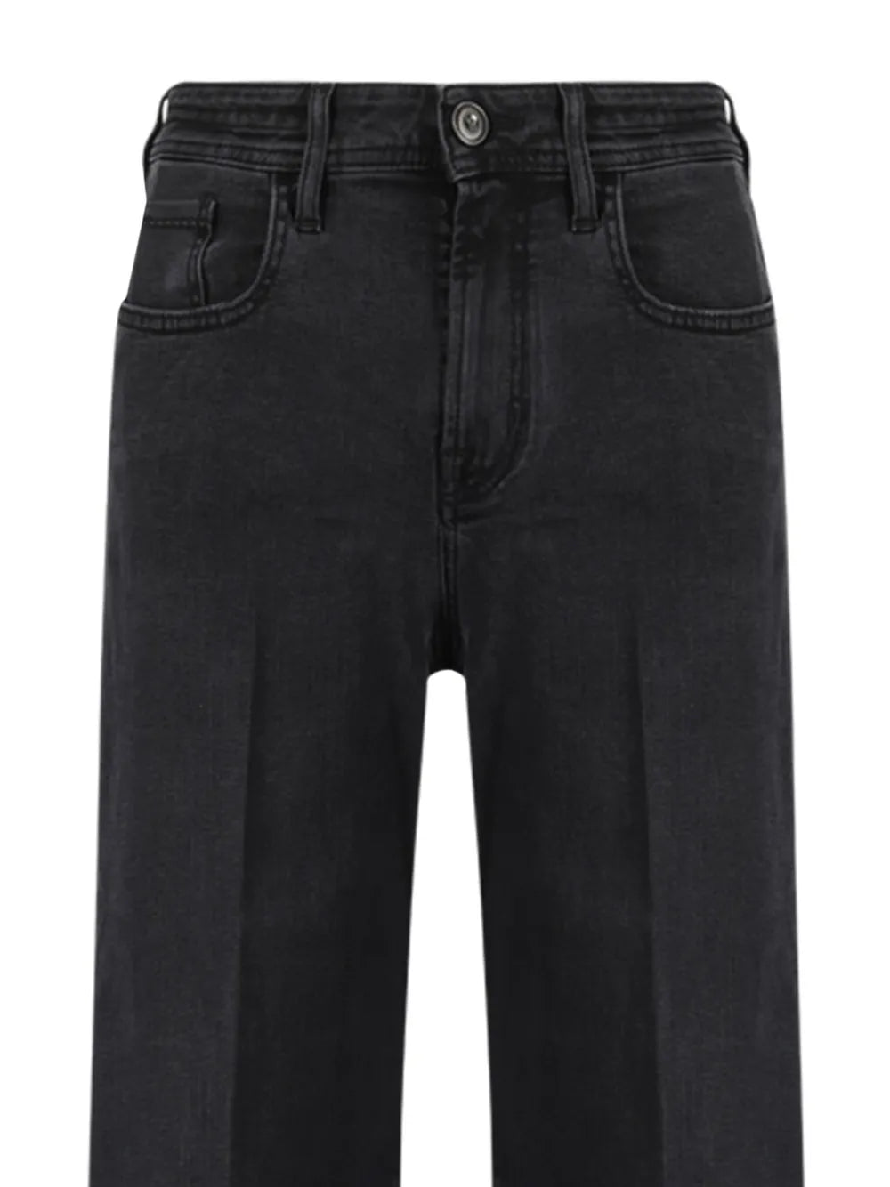 Pleat-Detailed Cotton Jeans