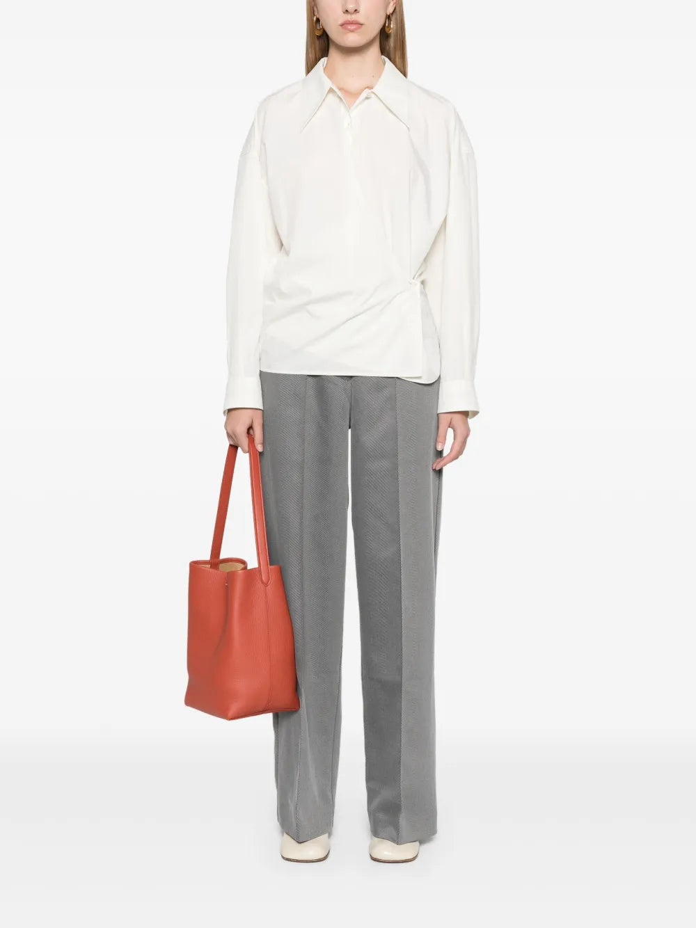 Twill-Weave Striped Trousers
