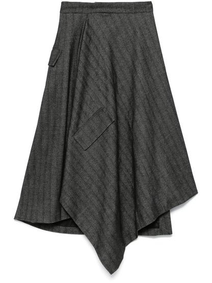 Striped Draped Skirt