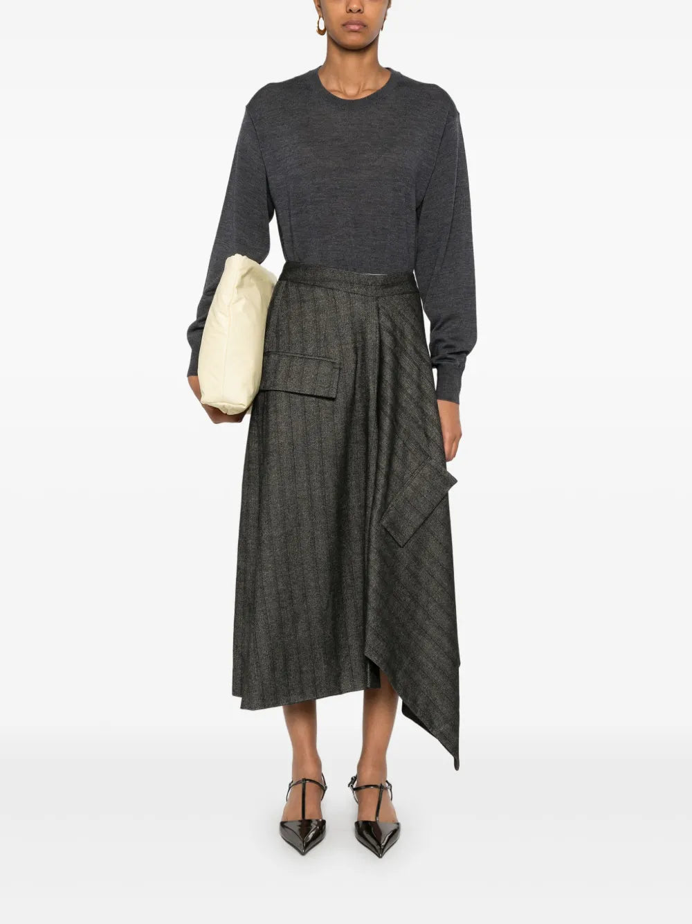 Striped Draped Skirt