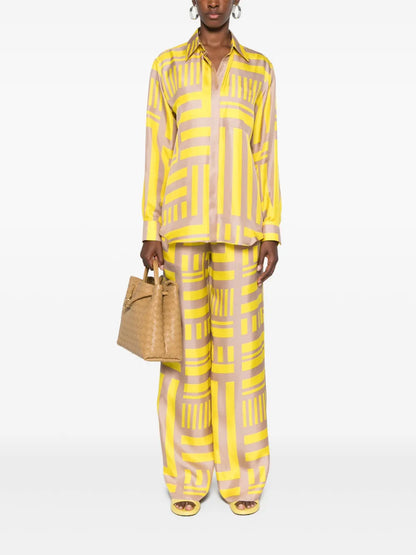 Ff Labyrinth-Print Silk Trousers