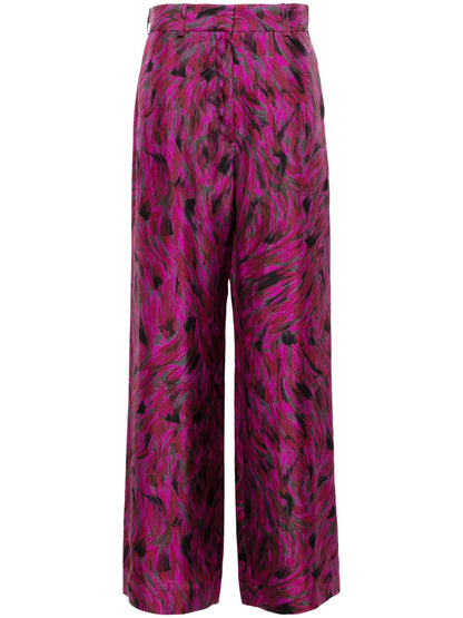 Brush Stroke-Printed Trousers