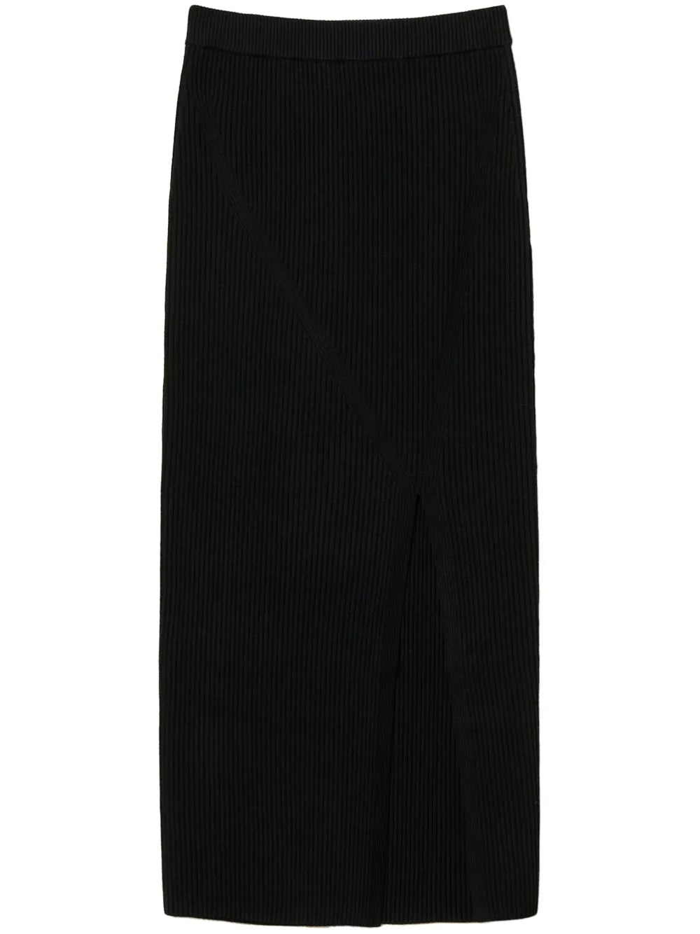 Ribbed-Knit Midi Skirt