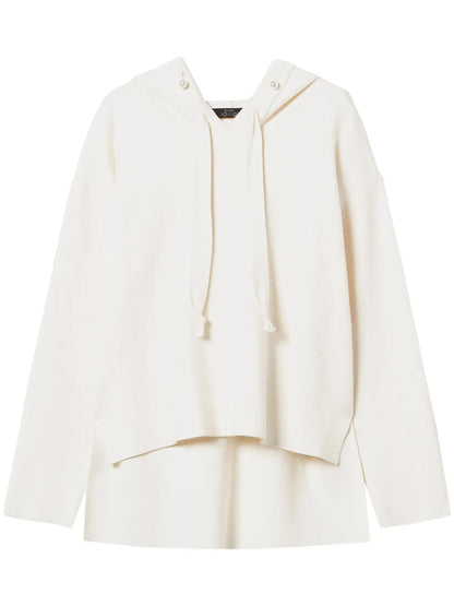 Faux-Pearl Embellished Hoodie
