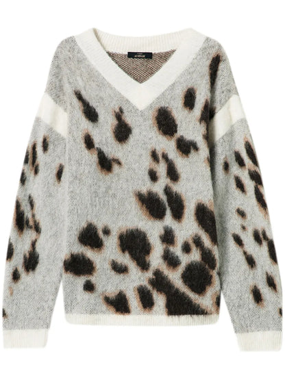 Leopard-Print Jacquard Jumper