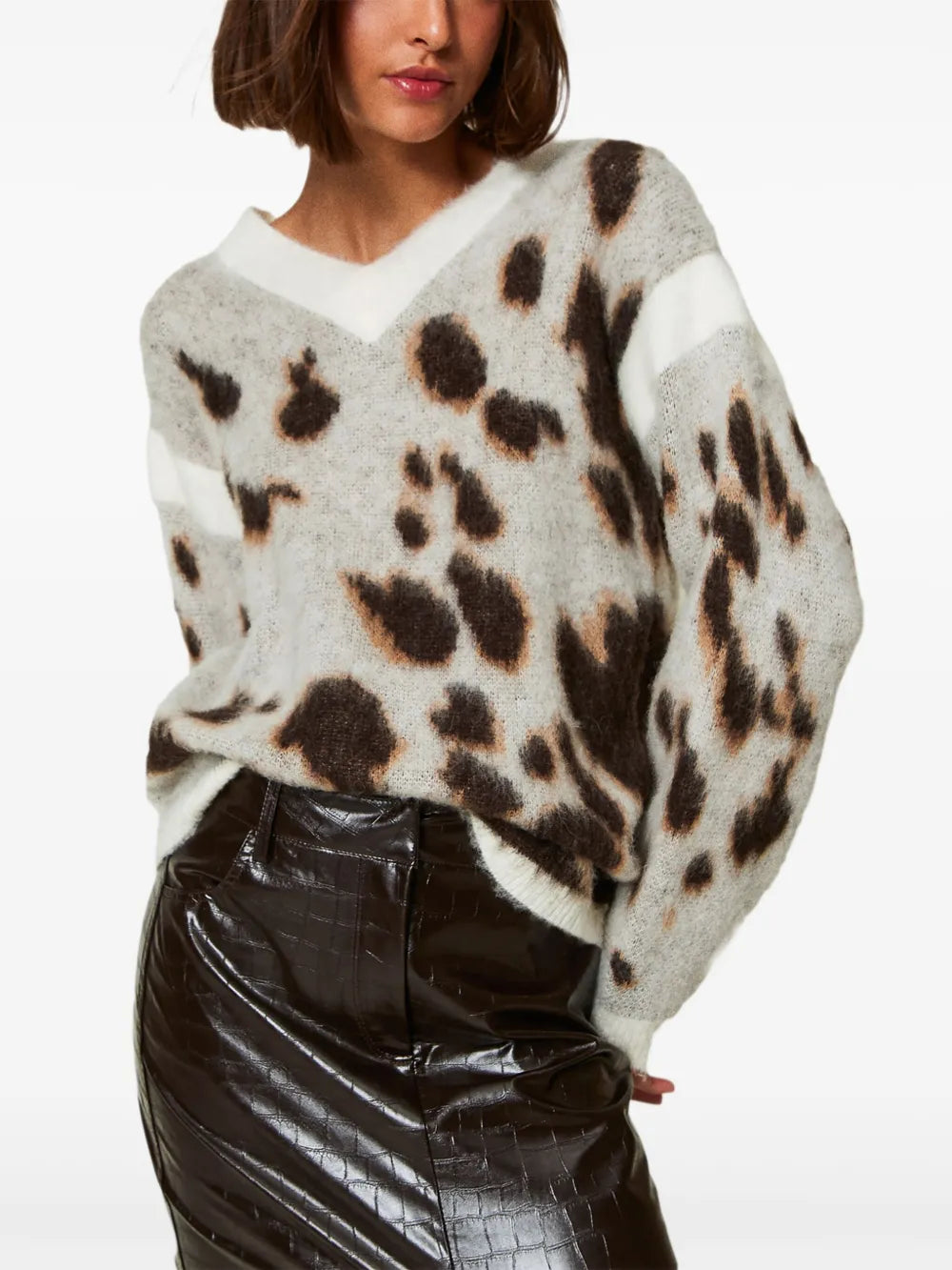 Leopard-Print Jacquard Jumper