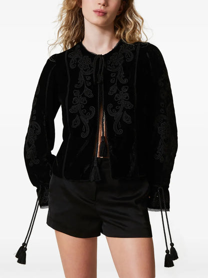 Embroidered Velvet Jacket