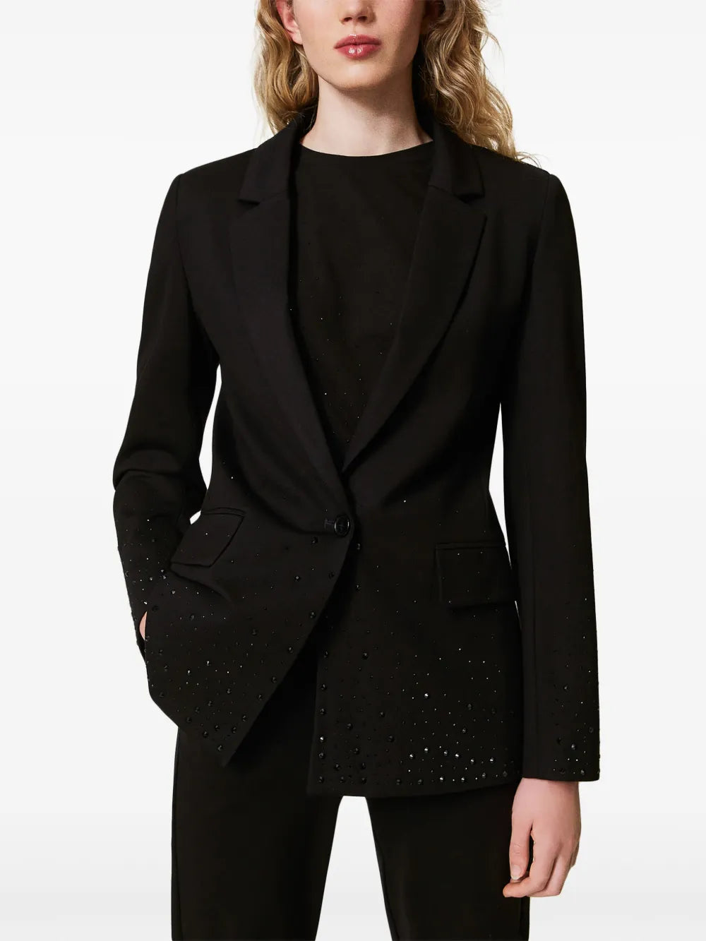 Rhinestone-Embellished Blazer