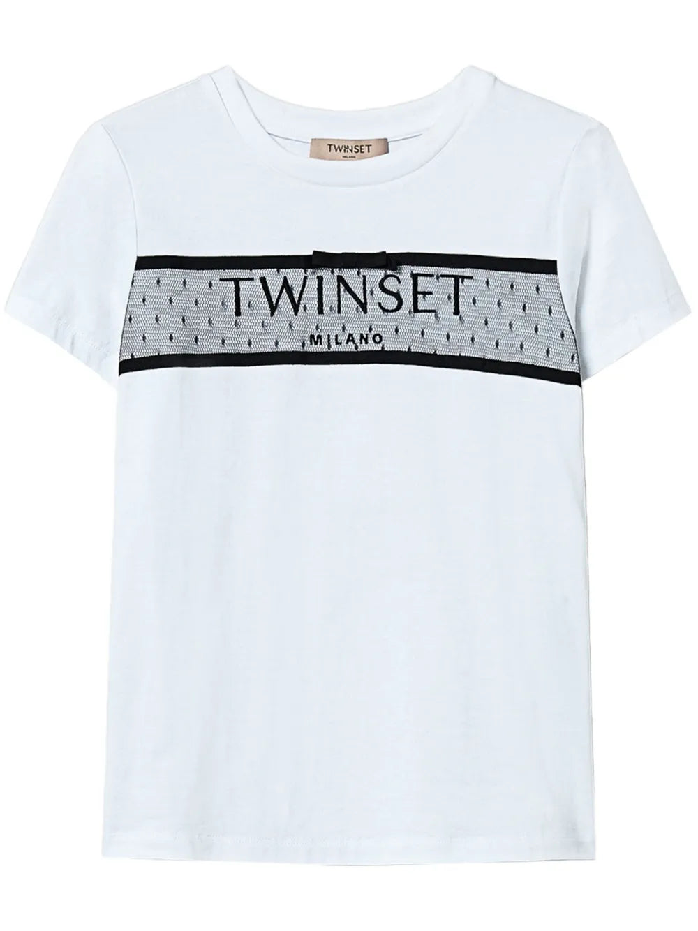 Tulle-Embellished Logo-Embroidered T-Shirt