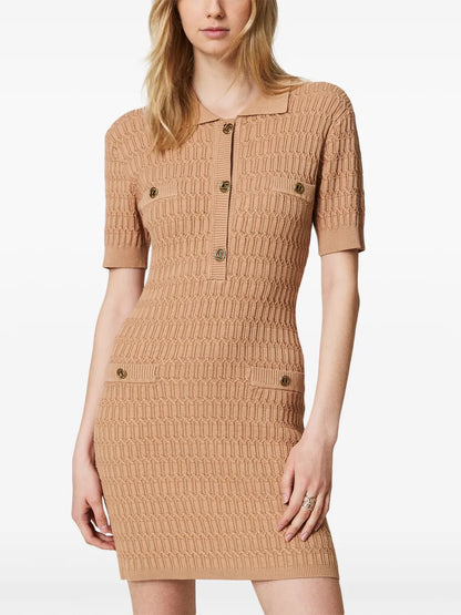 Button-Up Knit Minidress