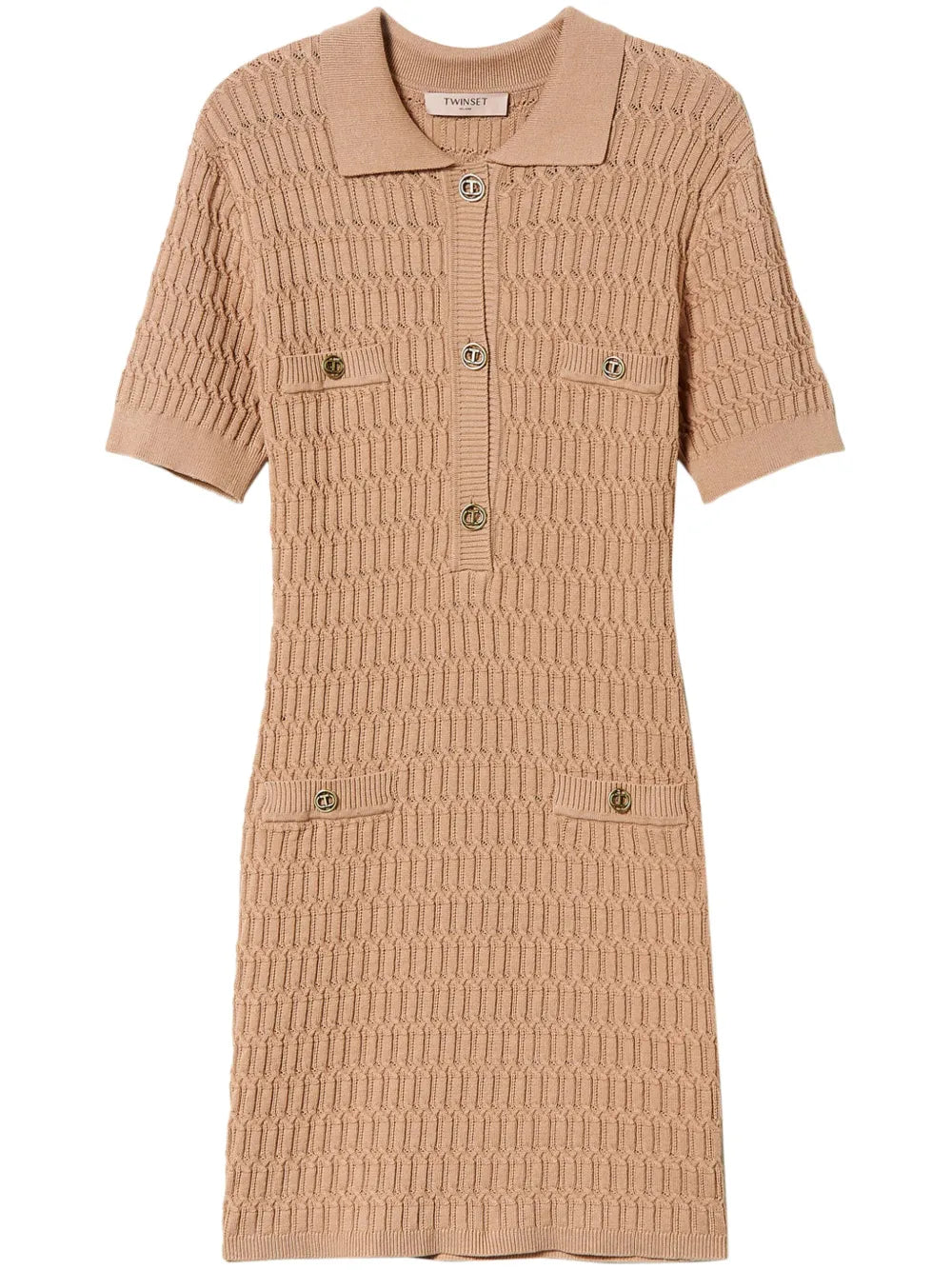 Button-Up Knit Minidress