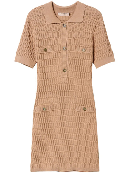 Button-Up Knit Minidress
