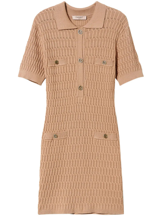 Button-Up Knit Minidress
