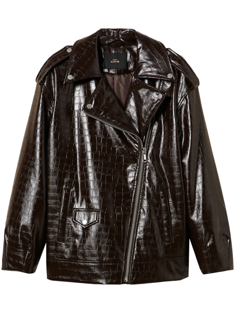 Animal-Pattern Biker Jacket