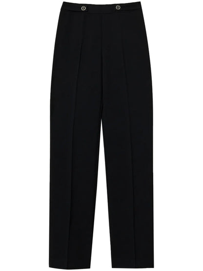 Straight-Leg Cady-Texture Trousers