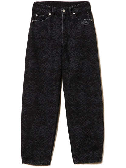 Snake-Print Jeans