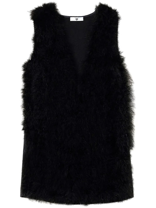 Feather-Embellished Gilet