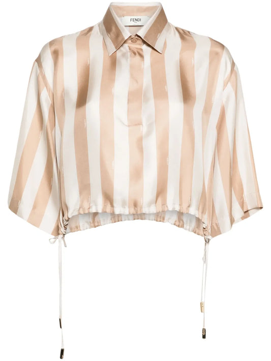 Pequin Striped Cropped Shirt