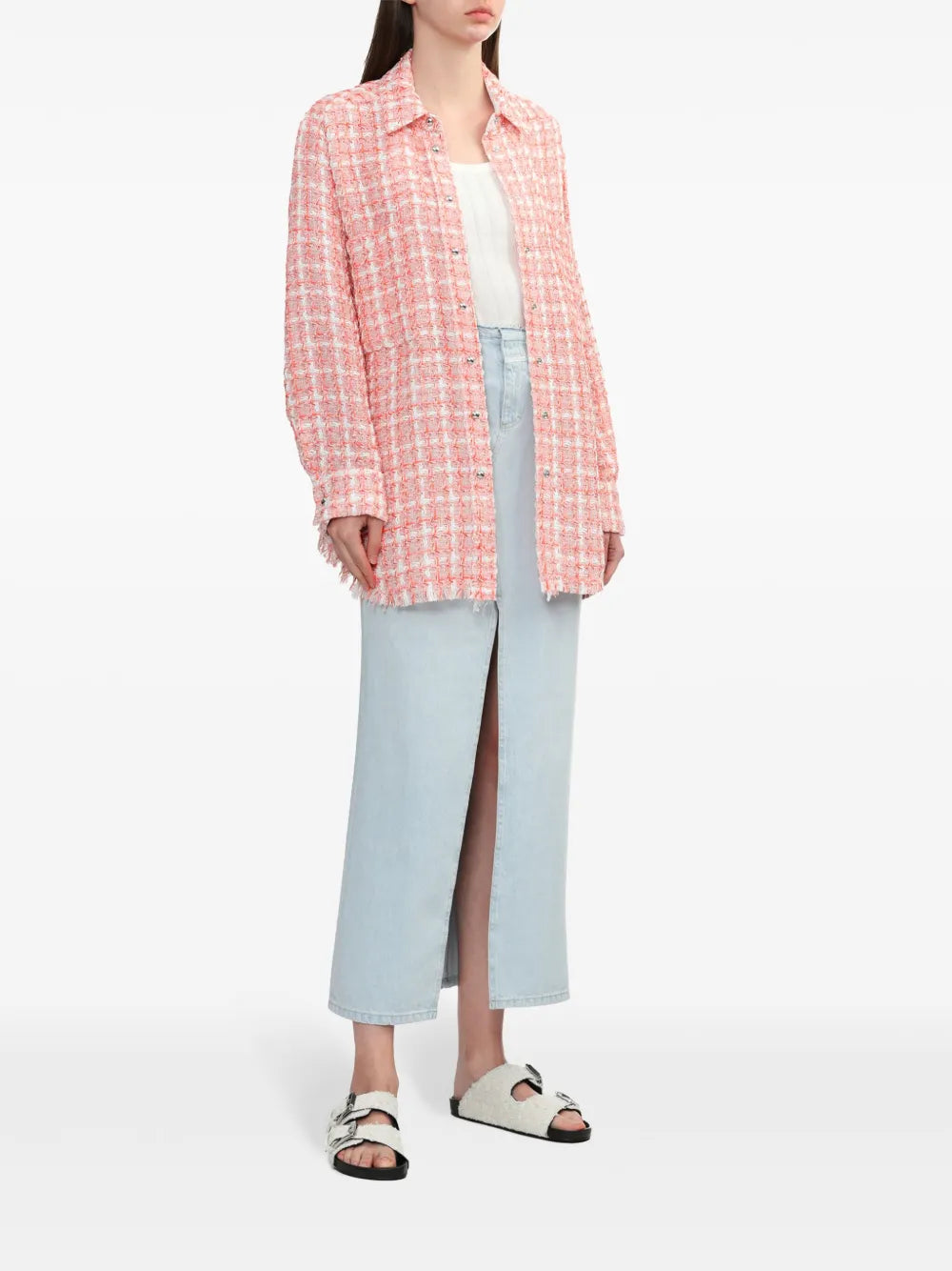 Plaid-Check Tweed Shirt