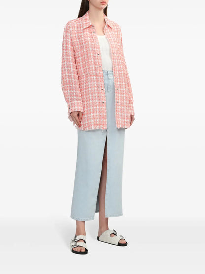 Plaid-Check Tweed Shirt