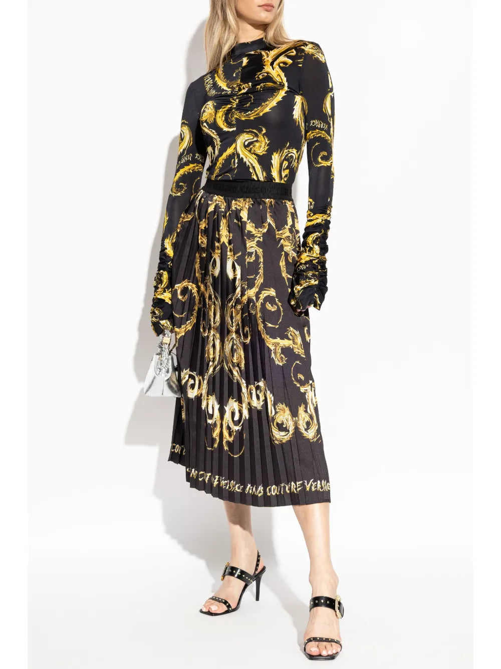 Chromo Couture Pleated Midi Skirt