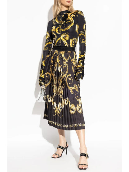 Chromo Couture Pleated Midi Skirt