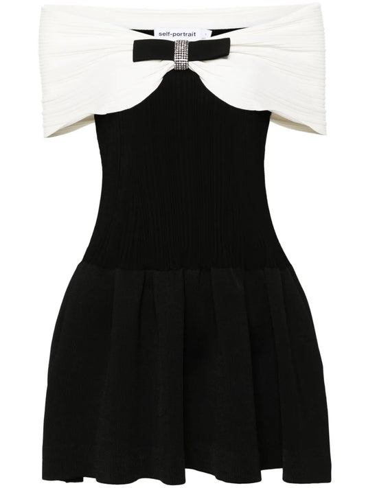 Bow-Detail Mini Dress