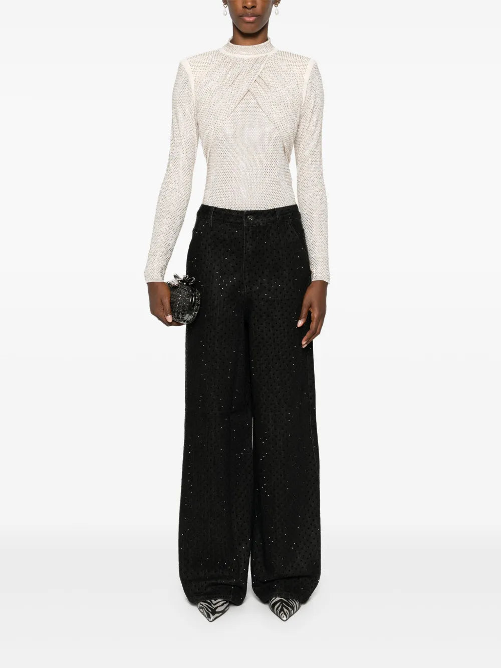 Rhinestone-Embellished Jeans