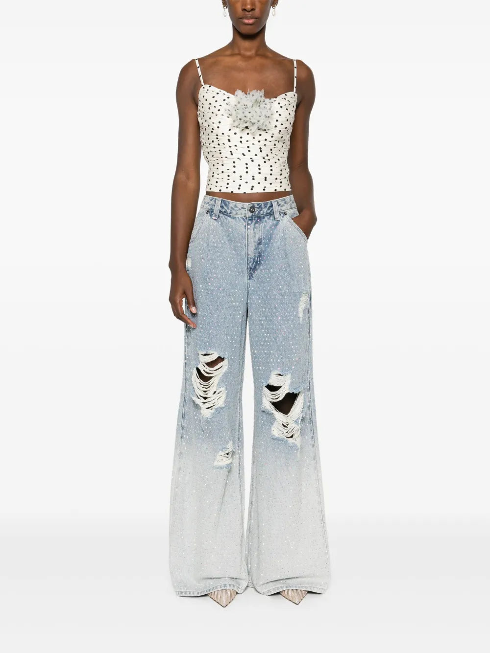 Rhinestone-Embellished Jeans