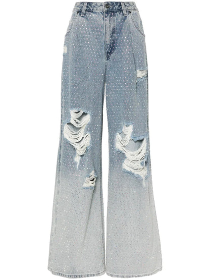 Rhinestone-Embellished Jeans