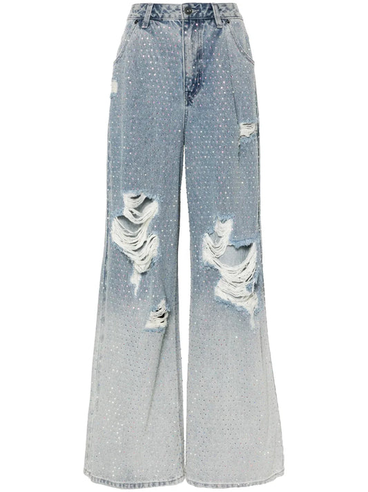 Rhinestone-Embellished Jeans